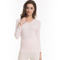 三枪保暖打底衫女士纯棉内衣V领基础全棉质上衣棉毛衫内衬秋衣 21828A111