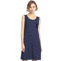 三枪睡裙女2019春夏新品纯棉无袖条纹学生圆领全棉少女背心家居裙 70359A0