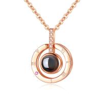 帛兰梓韵 S925纯银吊坠时尚百搭纯银项链女款投影我爱你网红锁骨链生日礼物送朋友