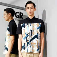 G'RSAGA 黑色系休闲衬衫 C21523227B