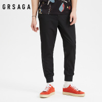 GRSAGA夏季休闲黑色系针织裤11721227510