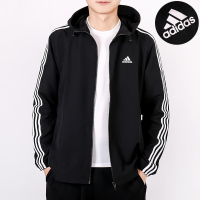 Adidas/阿迪达斯外套男子2018新款连帽防风衣梭织运动夹克BQ6456