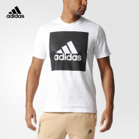 adidas 阿迪达斯 运动型格 男子 短袖T恤 白 B47358