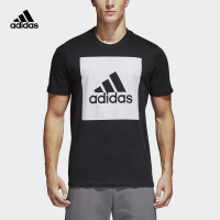 adidas 阿迪达斯 运动型格 男子 短袖T恤 黑 S98724