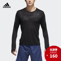 adidas 阿迪达斯 跑步 男子 跑步长袖T恤 黑 CE7289