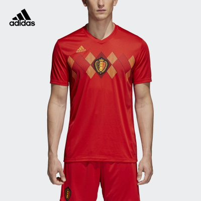 阿迪达斯 足球 男子 比利时国家队球迷版主场短袖比赛服 BQ4520