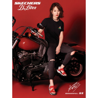Skechers斯凯奇杨紫同款短袖T恤女 印花上衣情侣款SMLD219W015
