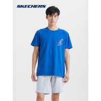 Skechers斯凯奇情侣款圆领短袖T恤衫男 印花休闲上衣SMLD219M018