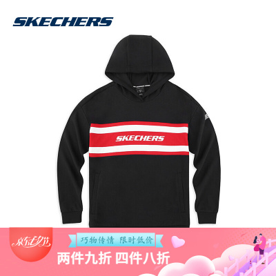 Skechers斯凯奇情侣款针织连帽卫衣朱正廷同款 SMAMS19B035