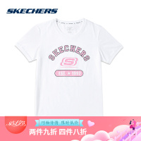 Skechers斯凯奇女子新款短袖T恤衫 字母LOGO上衣SMLC219W015