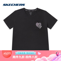 Skechers斯凯奇女子新款动物主题印花时尚短袖T恤衫 SMLC219W010