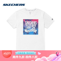 Skechers斯凯奇男款夏日加州风情图案印花短袖T恤衫 SMLC219M004