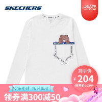 Skechers斯凯奇男装LINE FRIENDS合作款布朗熊长袖T恤SMAMS19D040