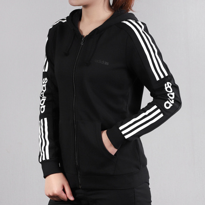 Adidas阿迪达斯夹克女新款运动服宽松连帽针织外套EI4716