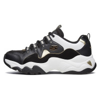 Skechers斯凯奇男鞋金属风运动鞋熊猫鞋老爹鞋休闲鞋 666106-BKGD