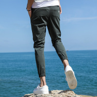 Gurbaks男士休闲裤夏季韩版九分裤男薄款潮流小脚裤修身束脚裤男