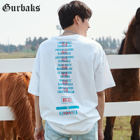 Gurbaks2018夏季潮流文字印花短袖T恤男新款打底衫韩版上衣男装