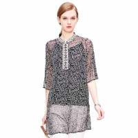 清新典雅小碎花真丝连衣裙