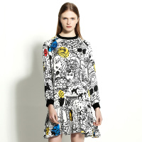 Cendile时尚个性印花连衣裙