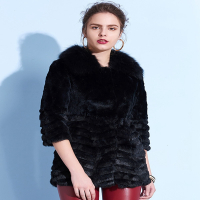 CHY002HE优雅中长款兔毛皮草外套