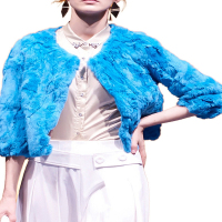 CDN008LA女性舒适百搭常规款獭兔毛外套