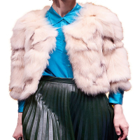 CDN006MS甜美气质显瘦常规款狐狸毛外套