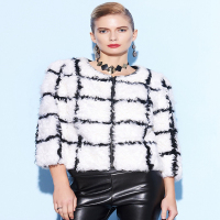 CXC050BS女性时尚百搭常规款羊羔毛皮草外套