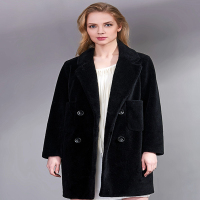 CXC096HE实用双口袋设计翻领加厚长款羊毛大衣