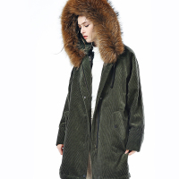 TKG001JL时尚貉子毛领羊羔毛内胆派克服