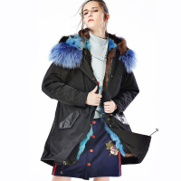 TKG003HE休闲貉子毛领狐狸毛内胆派克服