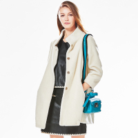 TQY064MB经典立领插袋中长款羊剪绒皮草外套