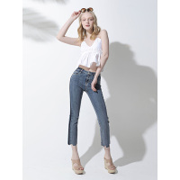 CCQ005LC修身显瘦不规则款牛仔裤