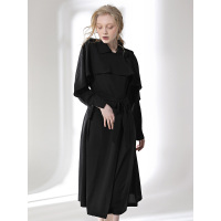 CHE026HE时尚设计款假两件腰带款外套