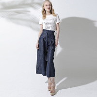 CTT002SL时尚大方腰带款牛仔阔腿裤