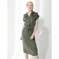 CYJ441JL简约文艺风露脐装桑蚕丝衬衫裙