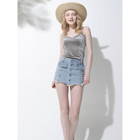 CZG211LC性感显瘦盖袋设计单排扣A字短裙