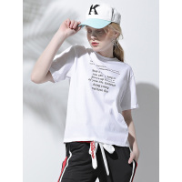 CZG226BS清新简约文艺风字母印花纯棉T恤