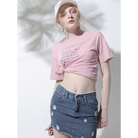 CZG226FS清新简约文艺风字母印花纯棉T恤