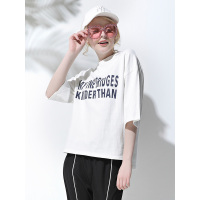 CZG229BS休闲宽松版字母印花棉质T恤