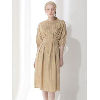 CZG259HU时尚条纹撞色腰带款连衣裙