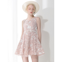 CZG264FS清新蕾丝款收腰显瘦连衣裙