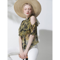 CZG276HU优雅轻盈露肩宽显瘦上衣