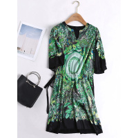 TYJ119HE复古显瘦中长款度假连衣裙