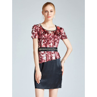 TYJ332HO时尚印花真丝连衣裙