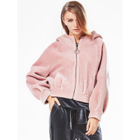 CQZ349FS甜美拉链开襟连帽常规款羊毛外套