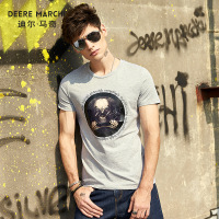 迪尔马奇2017夏季新款男士短袖T恤 暗黑骷髅头印花上衣M01927_o43