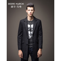 迪尔马奇秋冬季新款男士休闲呢大衣两扣中长款风衣外套M15565