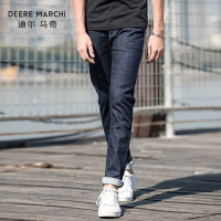 迪尔马奇夏季简约修身休闲牛仔裤男士新款直筒裤子男潮M17620