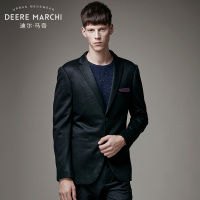 迪尔马奇秋冬新款外套暗纹两粒扣抗皱修身男士小西装M10516