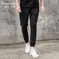 迪尔马奇2018春秋新款男士休闲长裤 系带修身小脚哈伦裤潮M16907